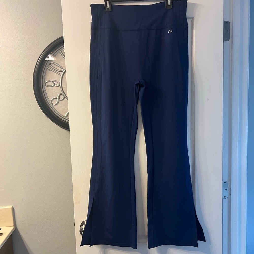 Duda navy blue flare pull on legging type pants size L